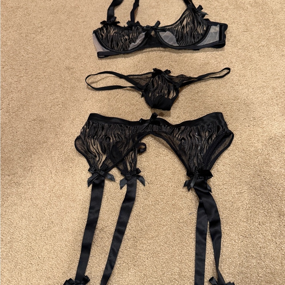 For Love And Lemons Black Lingerie Set